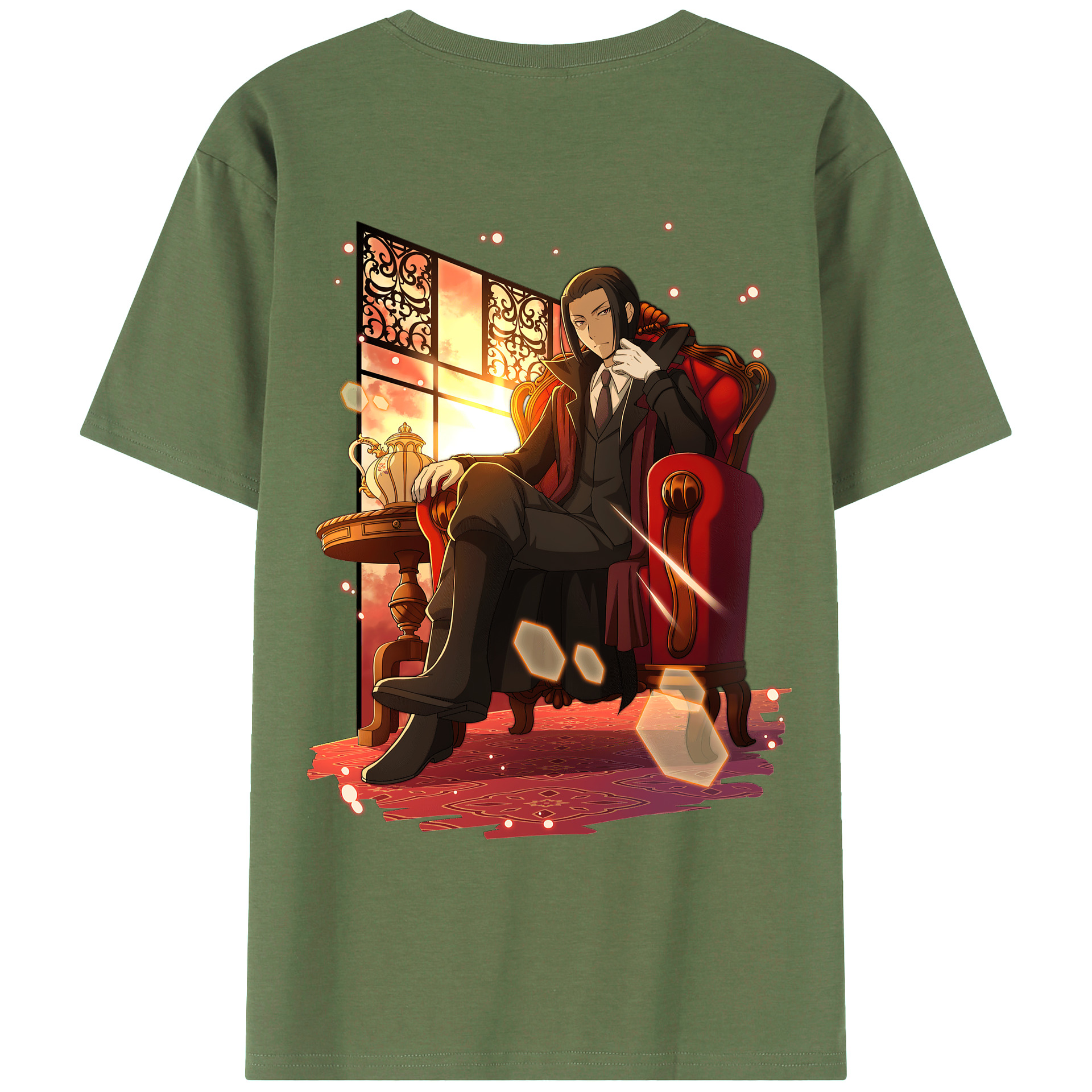 （画像用） 文豪ストレイドッグス Bungo Stray Dogs 綿100％ メンズ半袖Tシャツ（バックプリント） 通気性